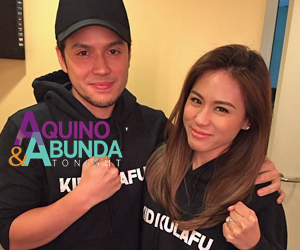 On the set of Aquino & Abunda Tonight: Paul Soriano with his supportive fiancee Toni Gonzaga	